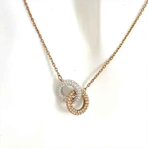 Swarovski Gold and Silver Interlocking Necklace - Picture 1 of 10